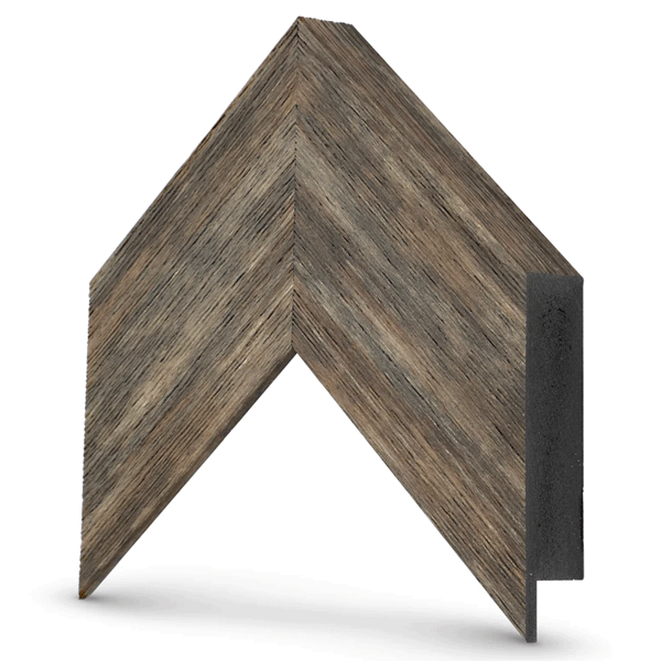 Deco distressed barnwood bezel corner sample