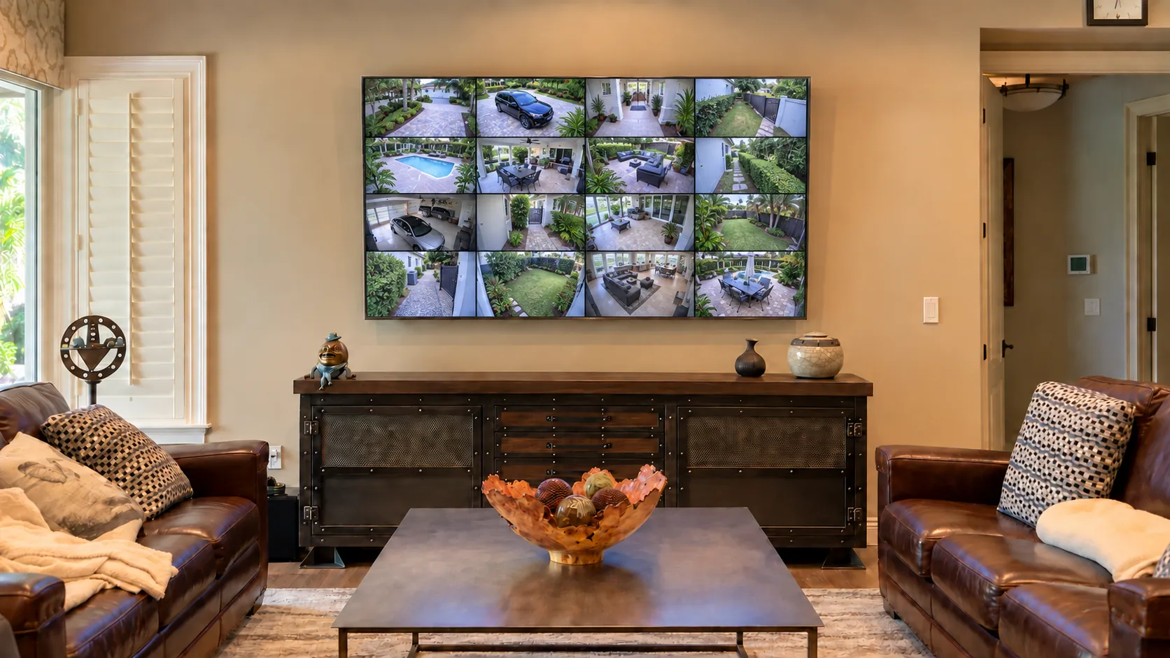 Property surveillance covering the entry and drive